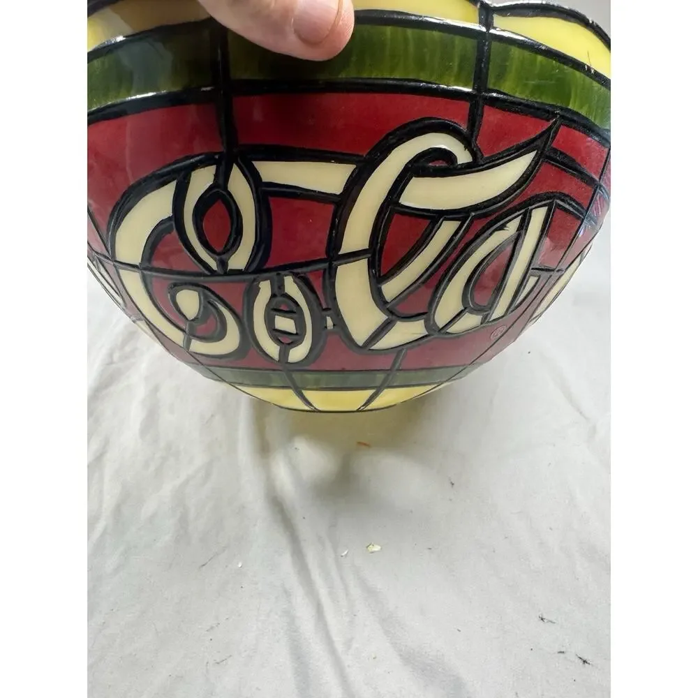 Vintage Coca-Cola Faux Tiffany Style Plastic Lamp Shade Celtic COLA 12”
